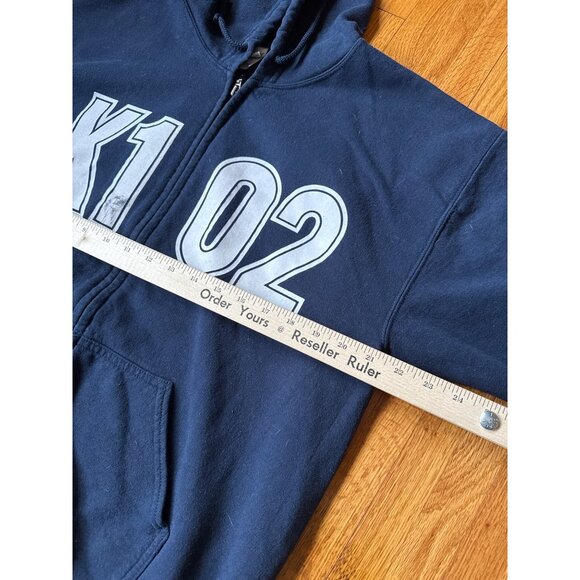 Gildan Heavy Blend Navy Hoodie K102 Design Full Zip L - Picture 4 of 6